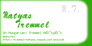 matyas tremmel business card